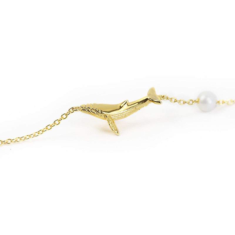 Shi Kou Er Jiong - Gold Vermeil Sterling Silver Whale Bracelet