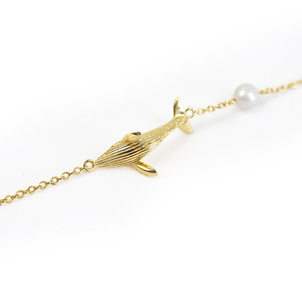 Shi Kou Er Jiong - Gold Vermeil Sterling Silver Whale Bracelet