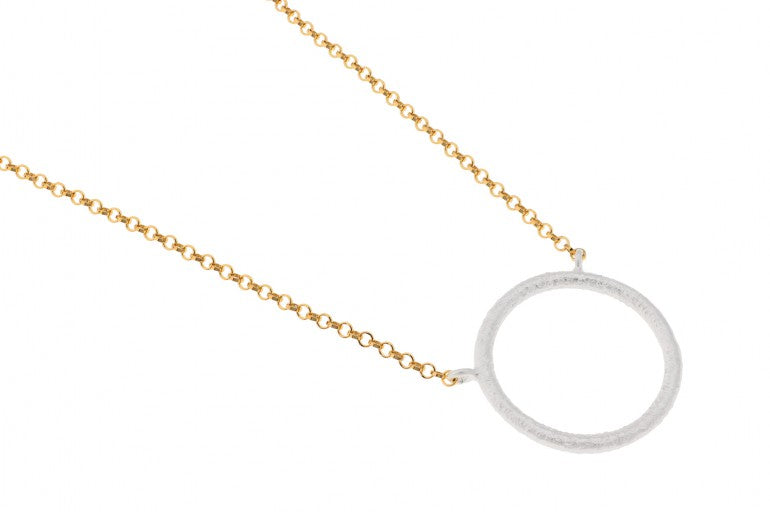 Gold Plated Silver Circle Necklace