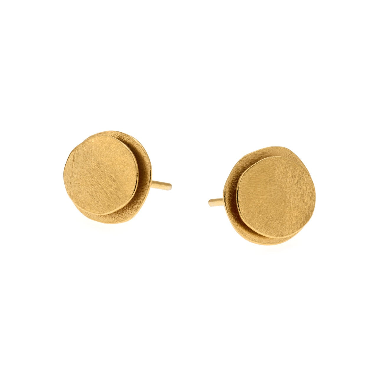 Gold Vermeil Oval Pebble Stud Earrings