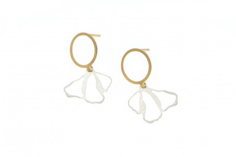 Deco Echo - Floral Two Toned Earrings