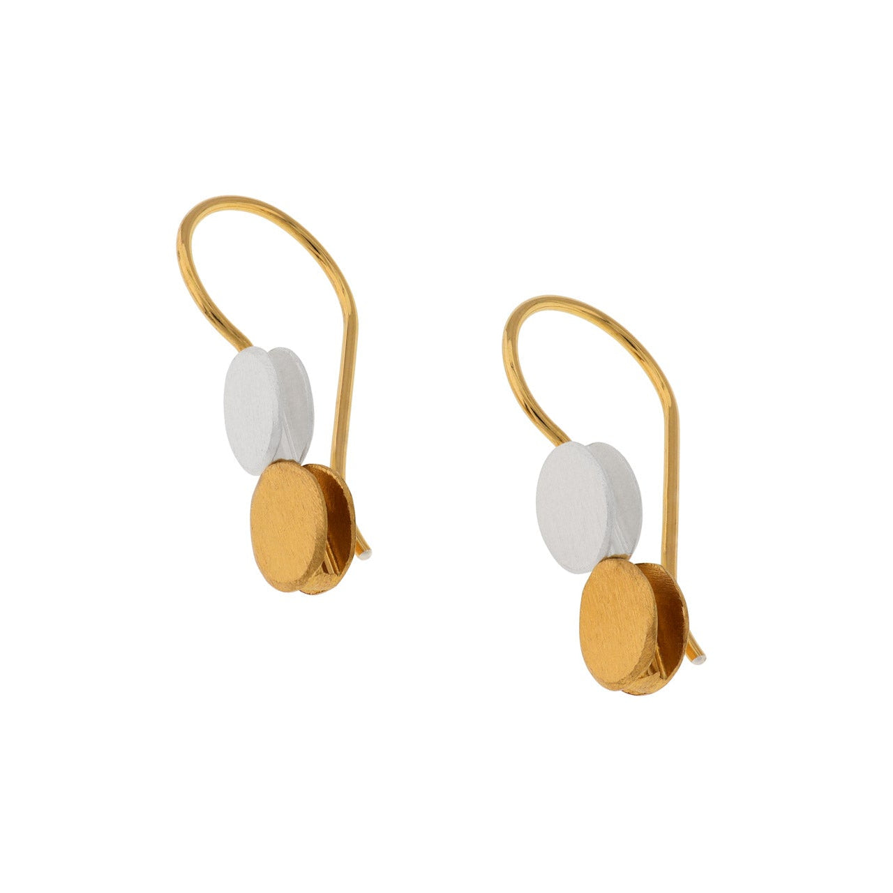 Mixed Tone Mini Pebble Hook Drop Earrings