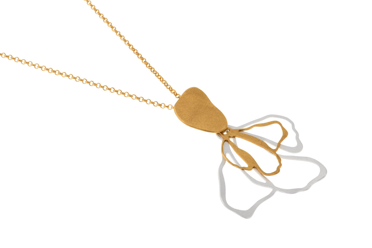 Floral Cutout Two-Toned Necklace