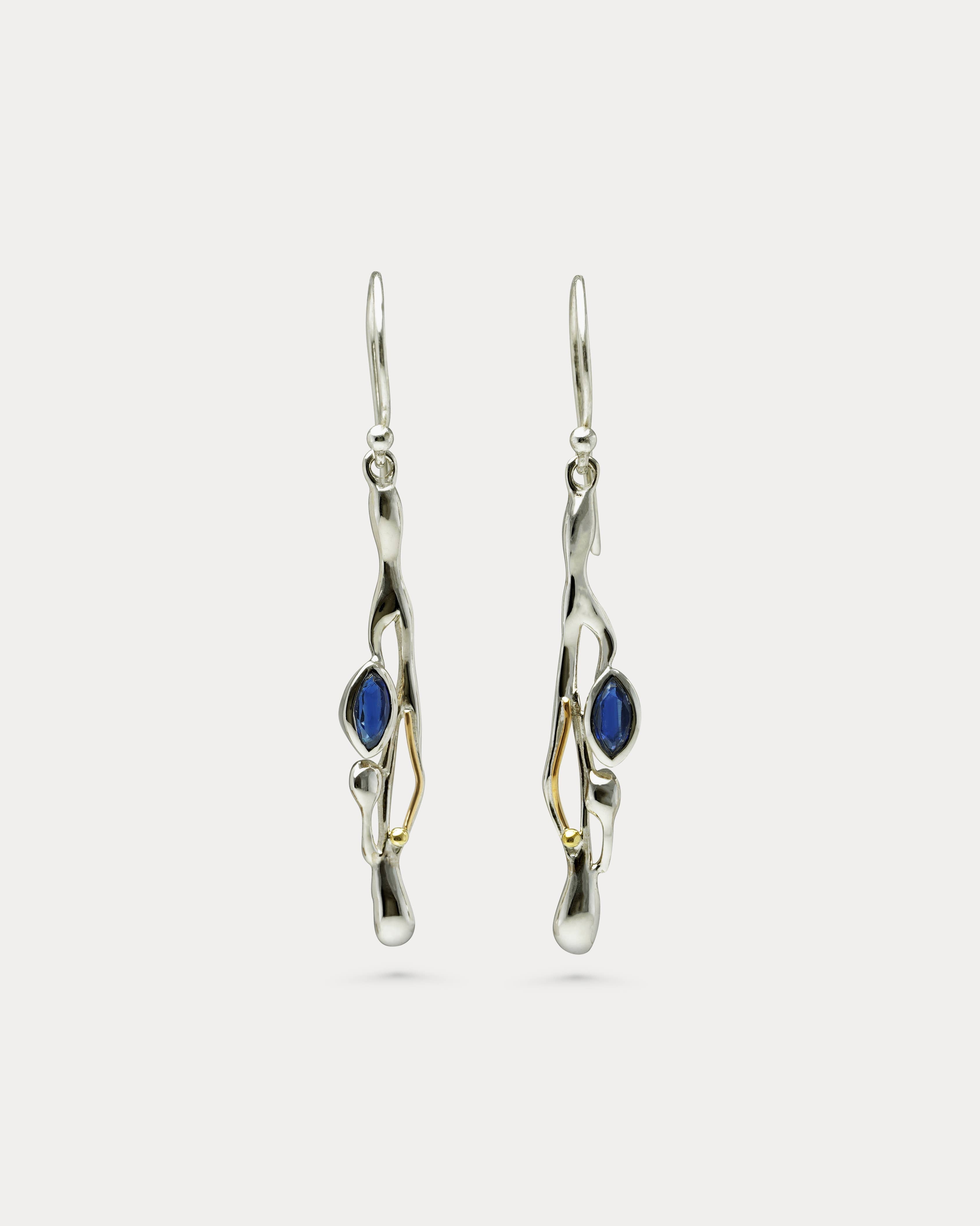 Handmade Sterling Silver Kyanite Drop Earrings