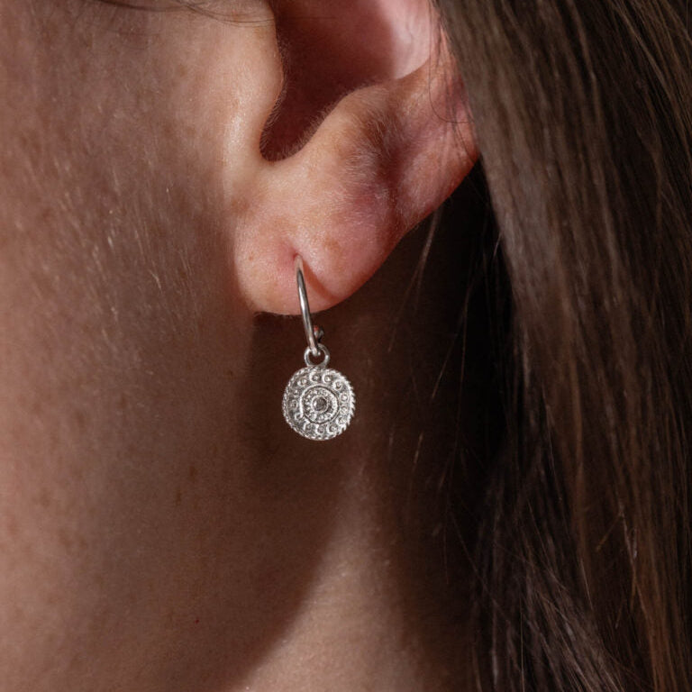 Silver Antique Coin Earrings
