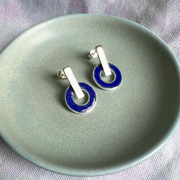 Bar and Enamel Circle Drops