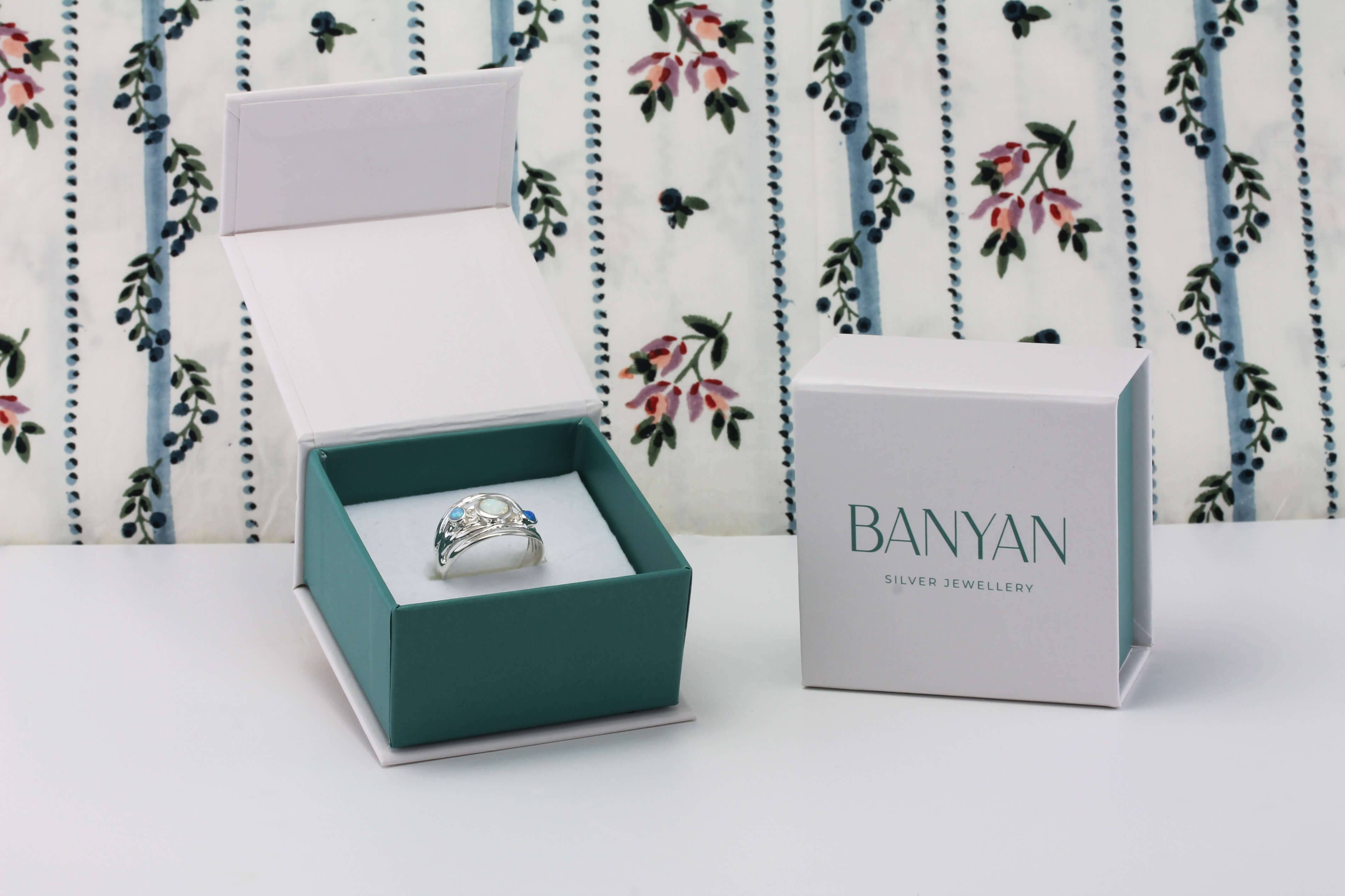 Peridot, Pearl and Citrine Silver Ring: R