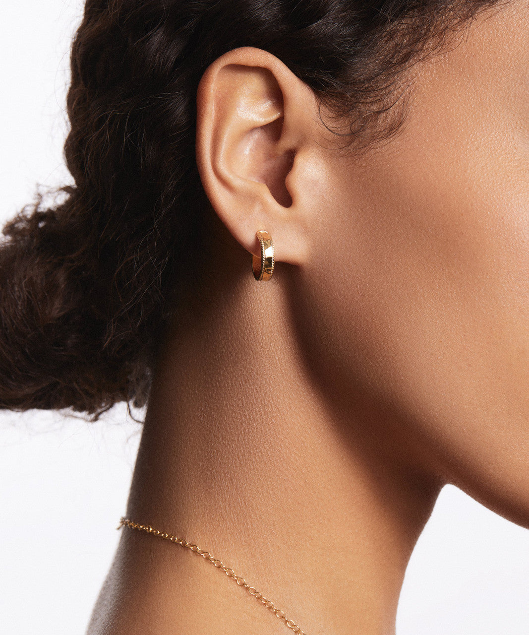 Sterling Silver Small Hammered Hoop Earrings