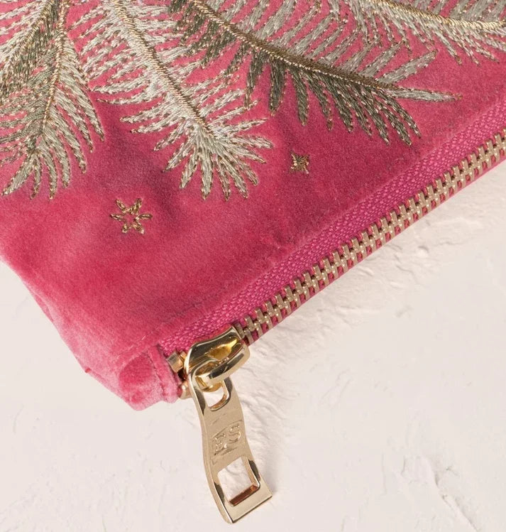 Botanical Zebra Velvet Everyday Pouch
