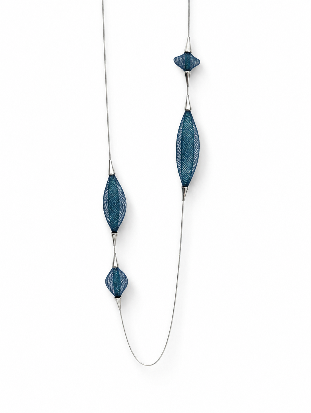Peacock Blue & Emerald Green Long Voluble Necklace