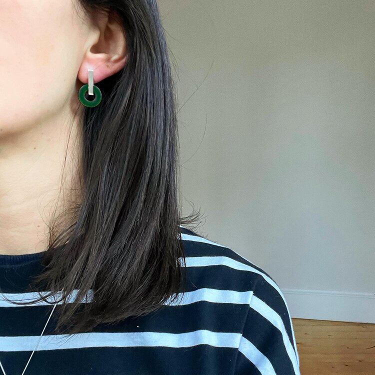 Bar and Enamel Circle Drops
