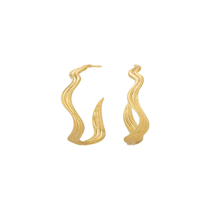 The World 18K Gold Plated 925 Silver Hoops Earrings