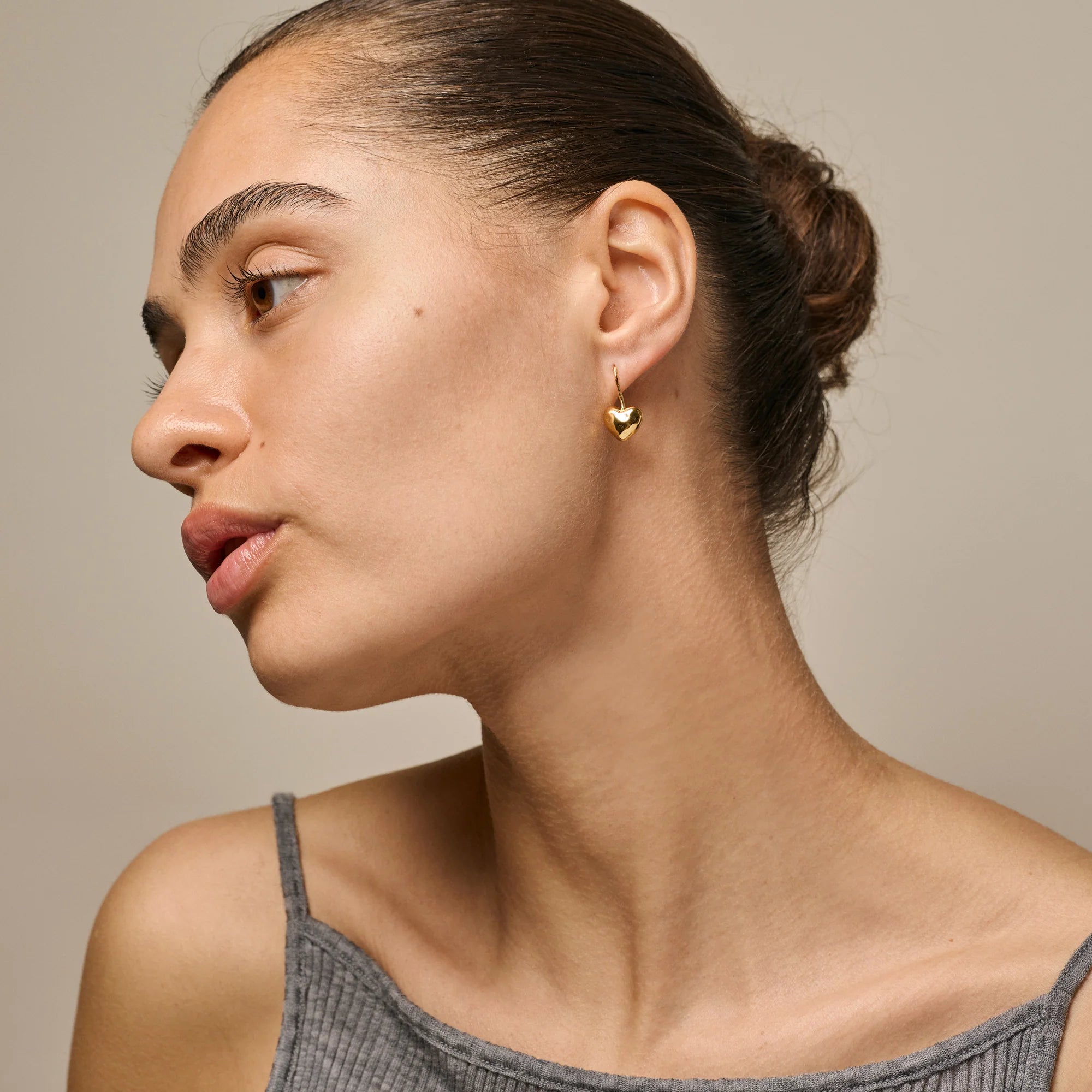 Poma Gold Plated Heart Hook Earrings