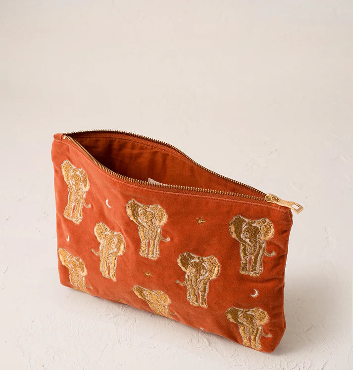 Elizabeth Scarlett Golden Elephants Everyday Pouch