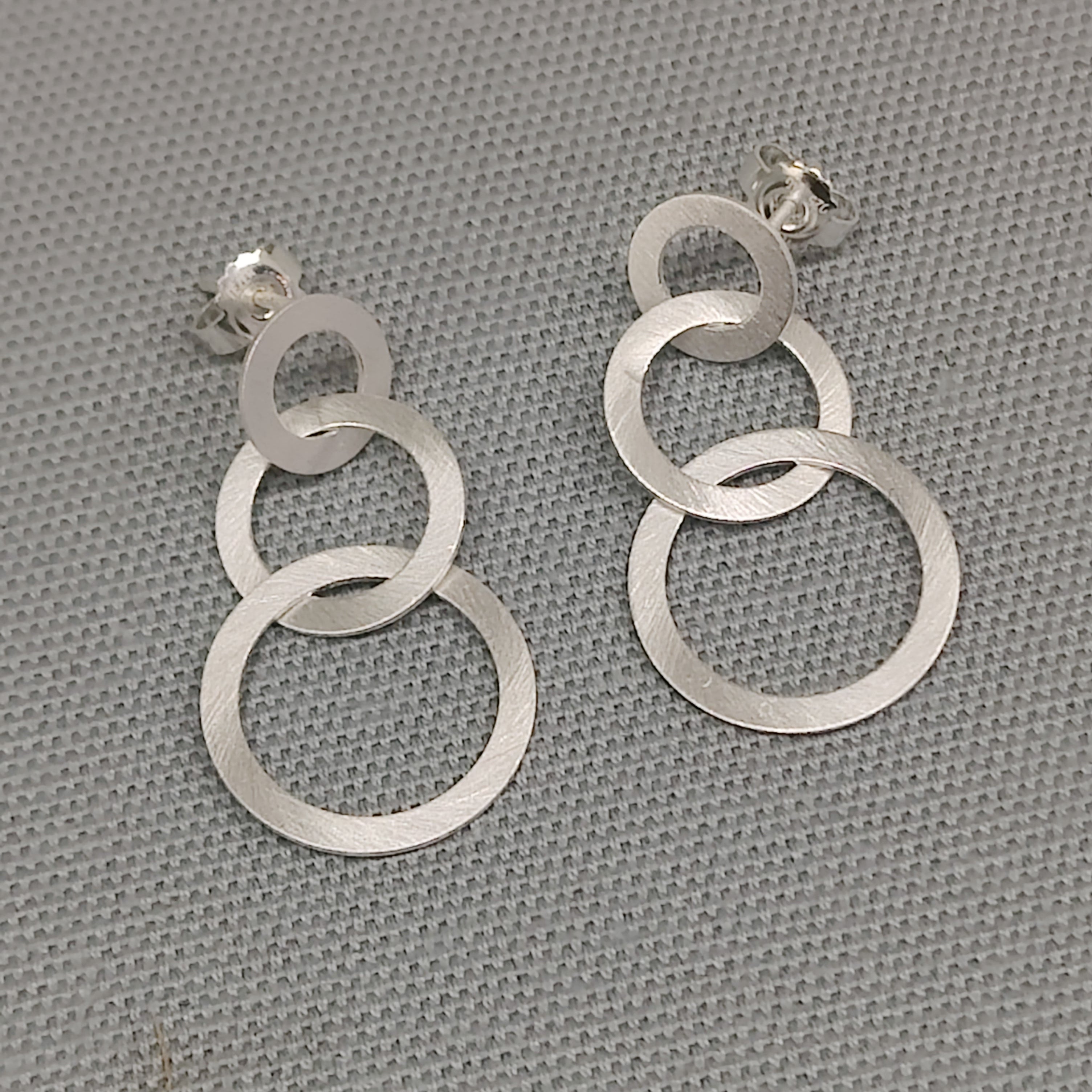 Sterling Silver Circle Chain Drop Earrings