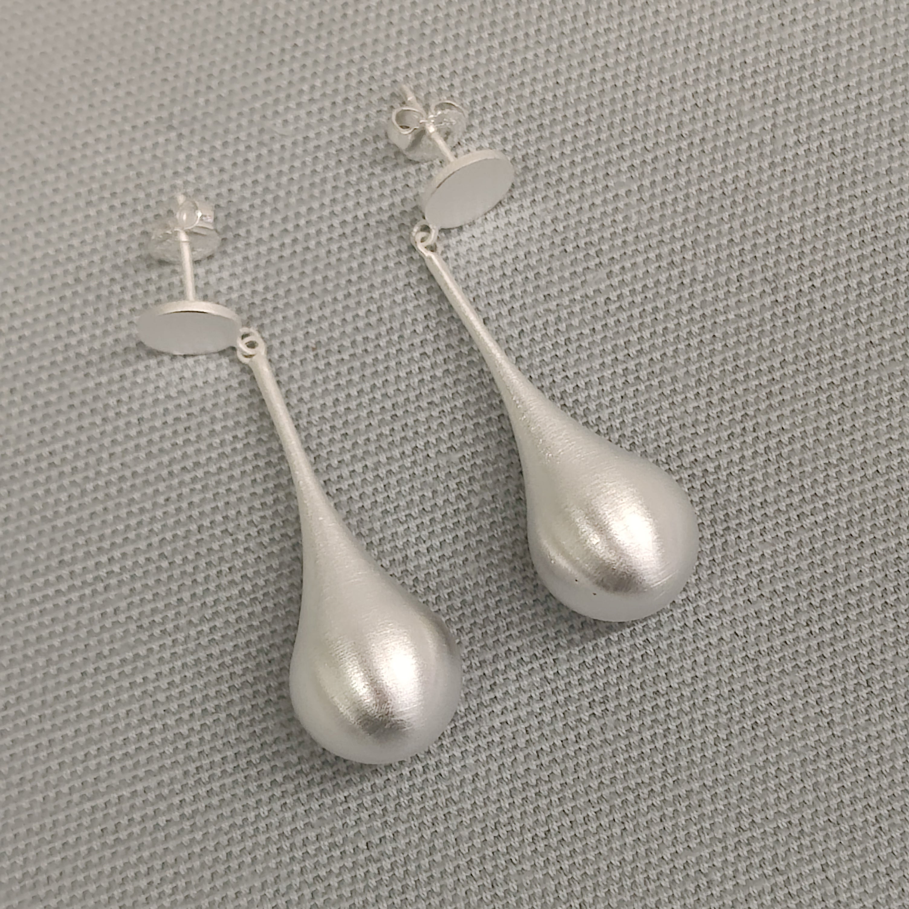 Sterling Silver Chunky Teardrop Earrings