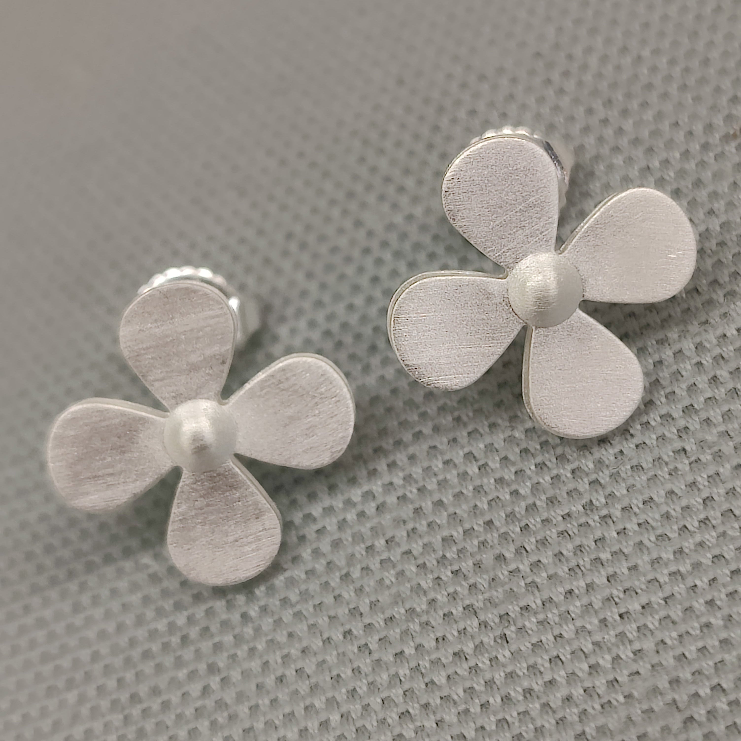 Sterling Silver Flower Stud Earrings