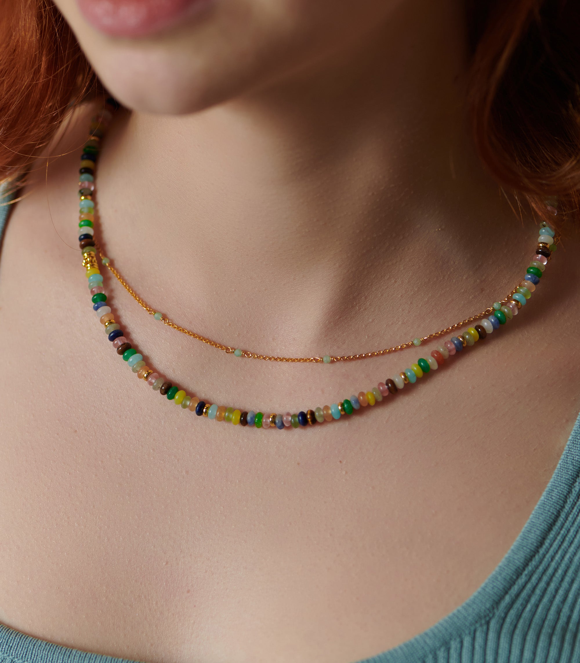 Iwn Rainbow Beads Necklace