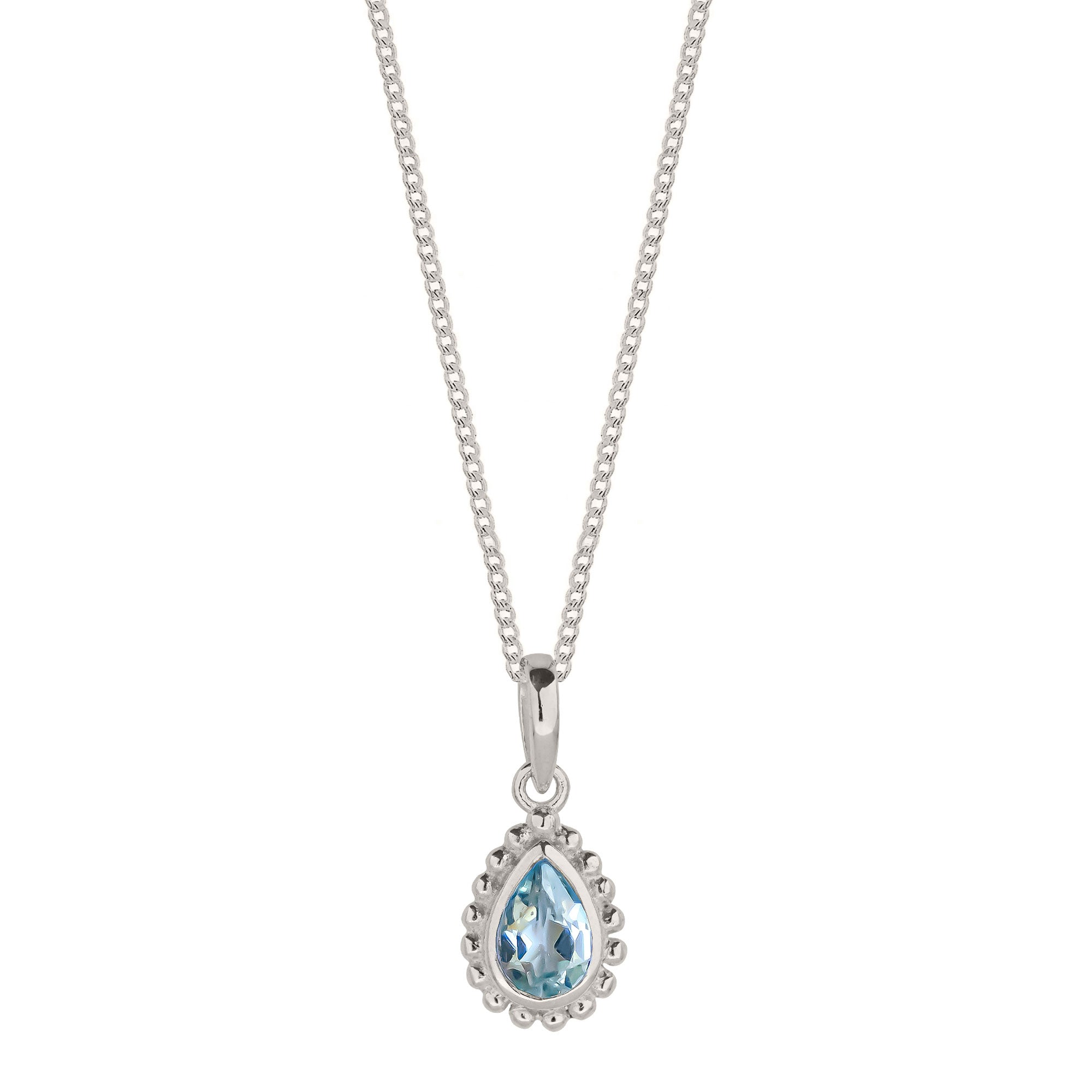 November Birthstone Necklace - Blue Topaz