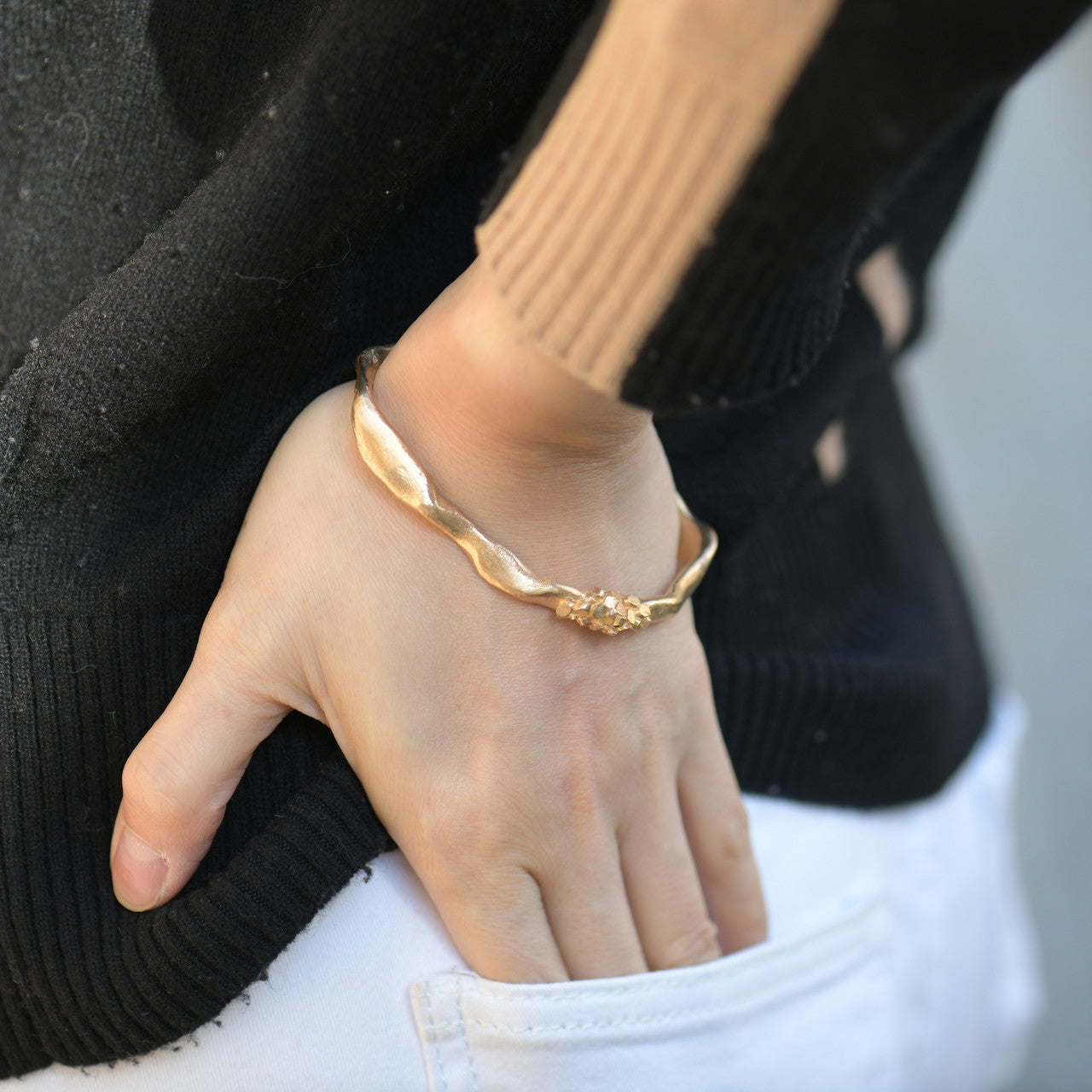 Jade_Mellor_handmade_jewellery_bracelet_bangle_bronze_organic_textured