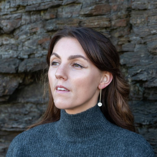 Round Cliff Drop Earrings