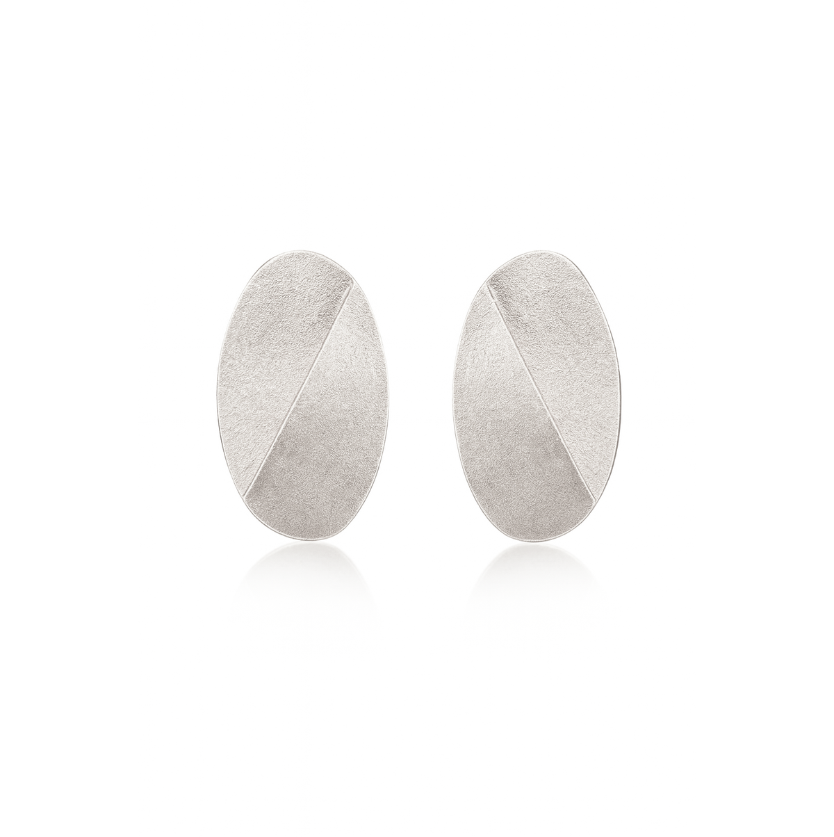 Large Split Oval Textured Stud Earrings | Korczynski | Lily Luna