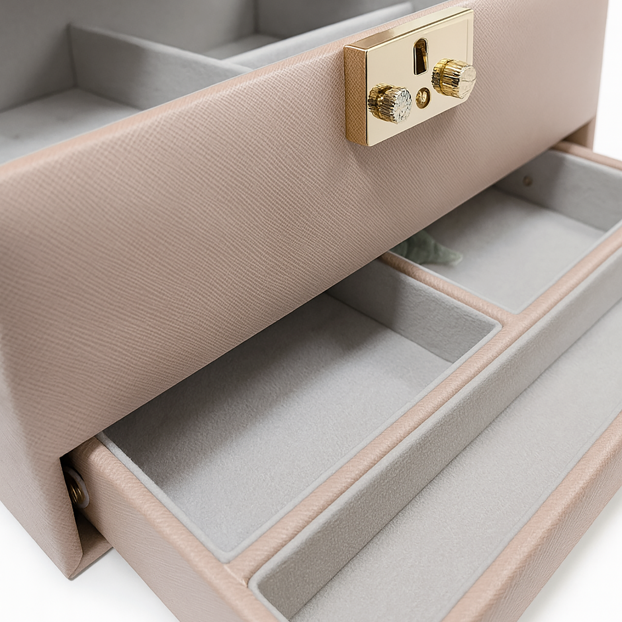 Mocha Pink Vegan Leather Large Jewellery Box