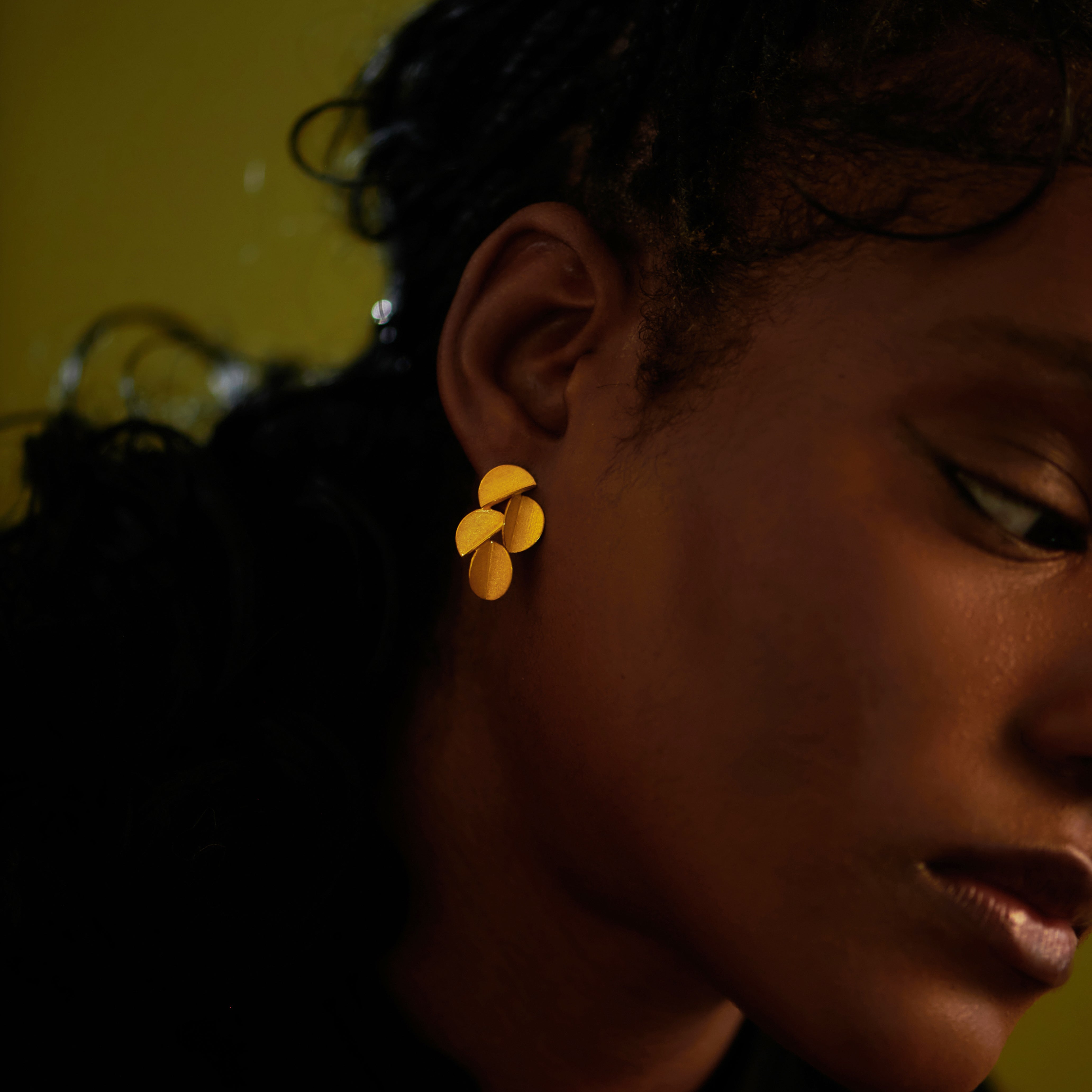 Gold Vermeil Cluster of Seedlings Stud Earrings