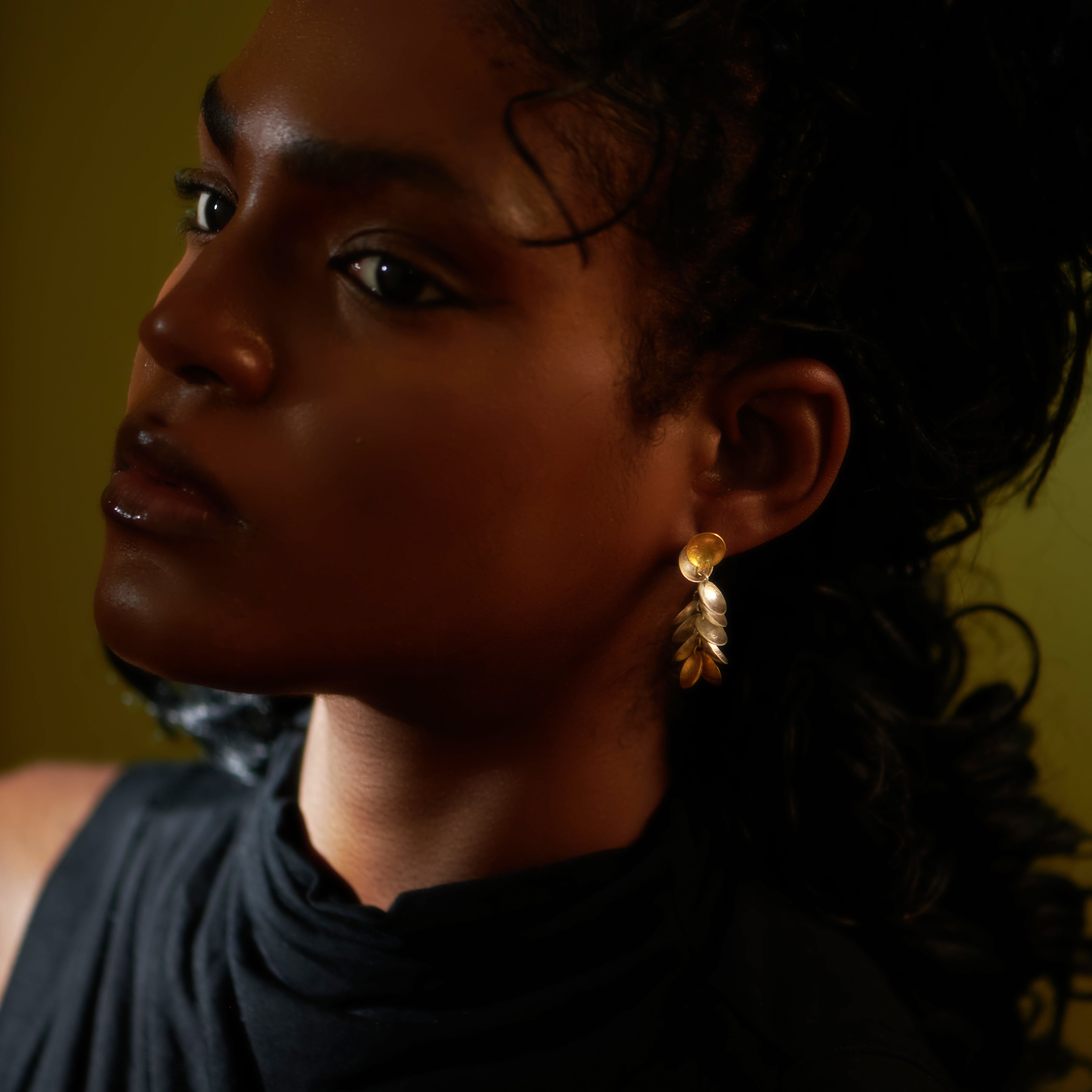 Two Toned Chandelier Drop Earrings