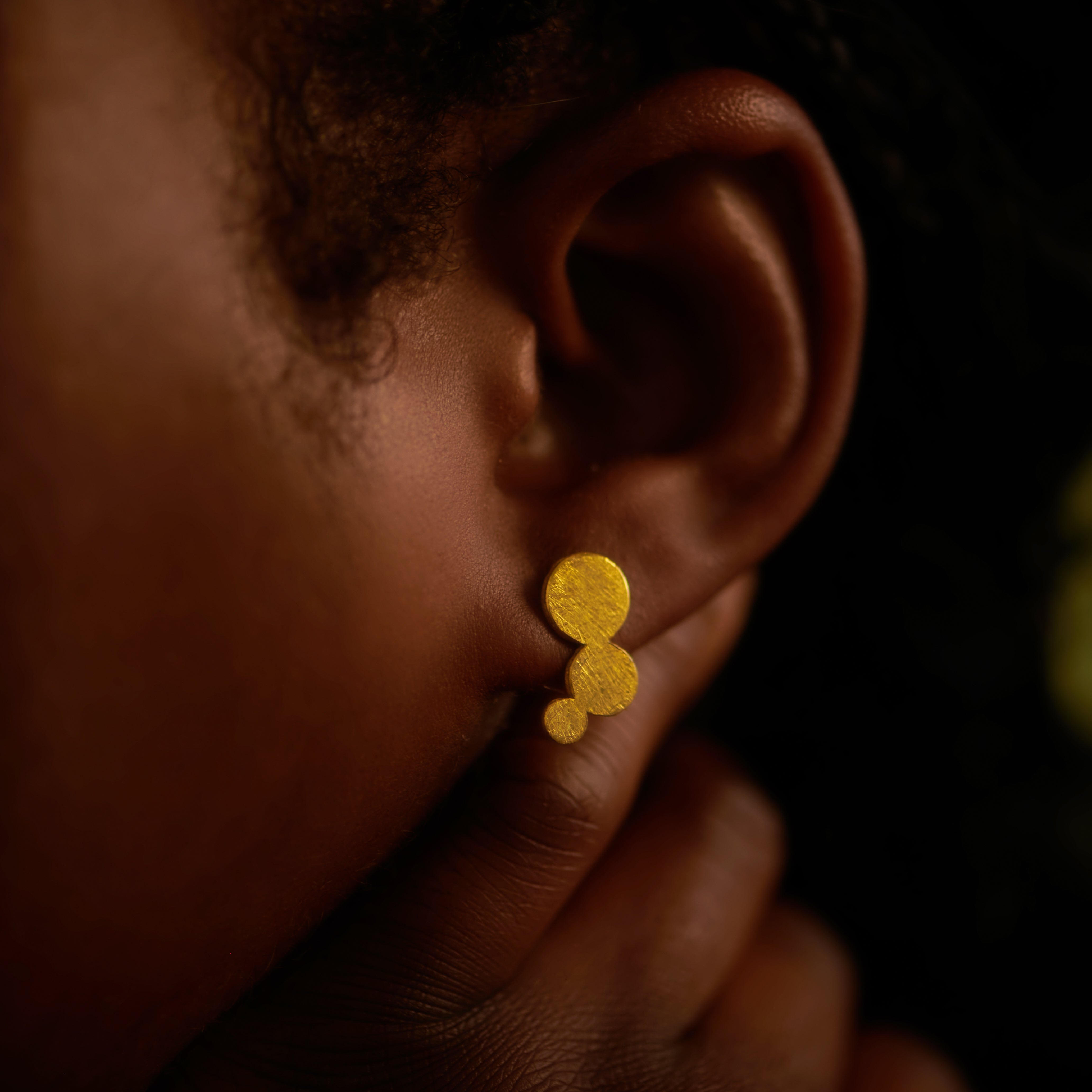 Gold Vermeil Textured Bubble Stud Earrings