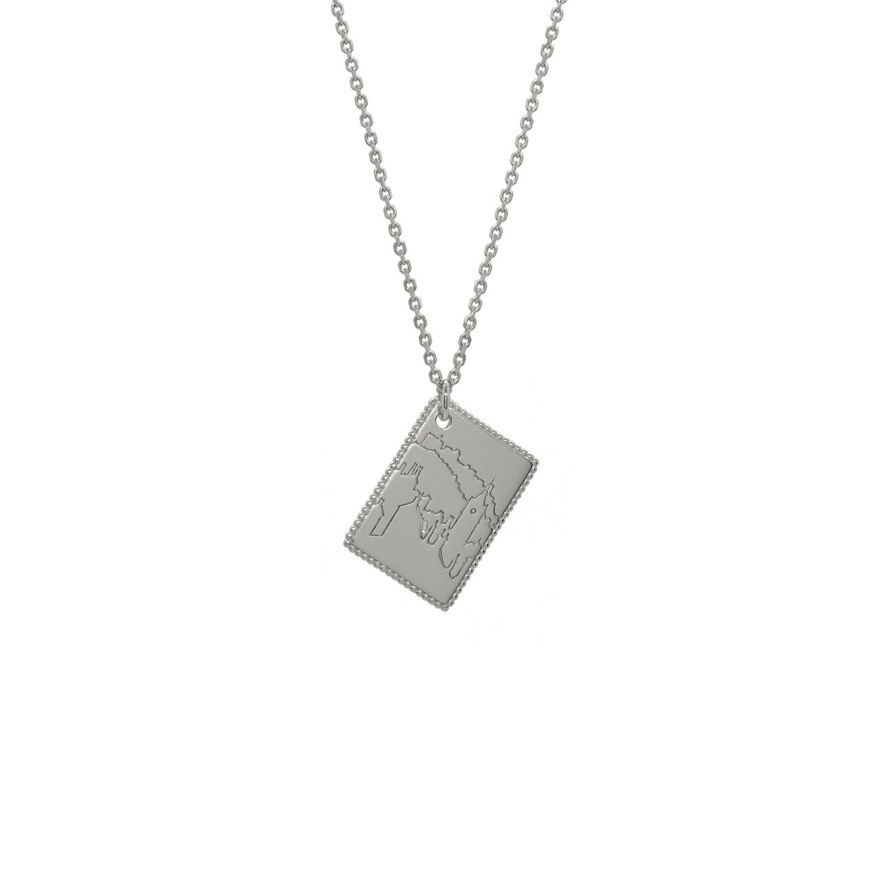 Love from Edinburgh postcard  silver necklace