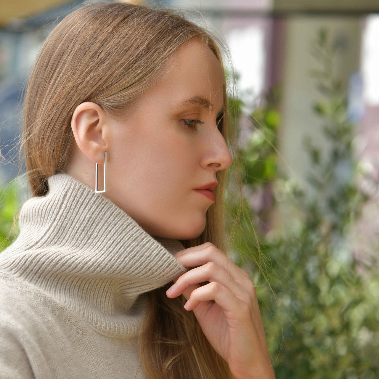 Long thin silver earrings new arrivals