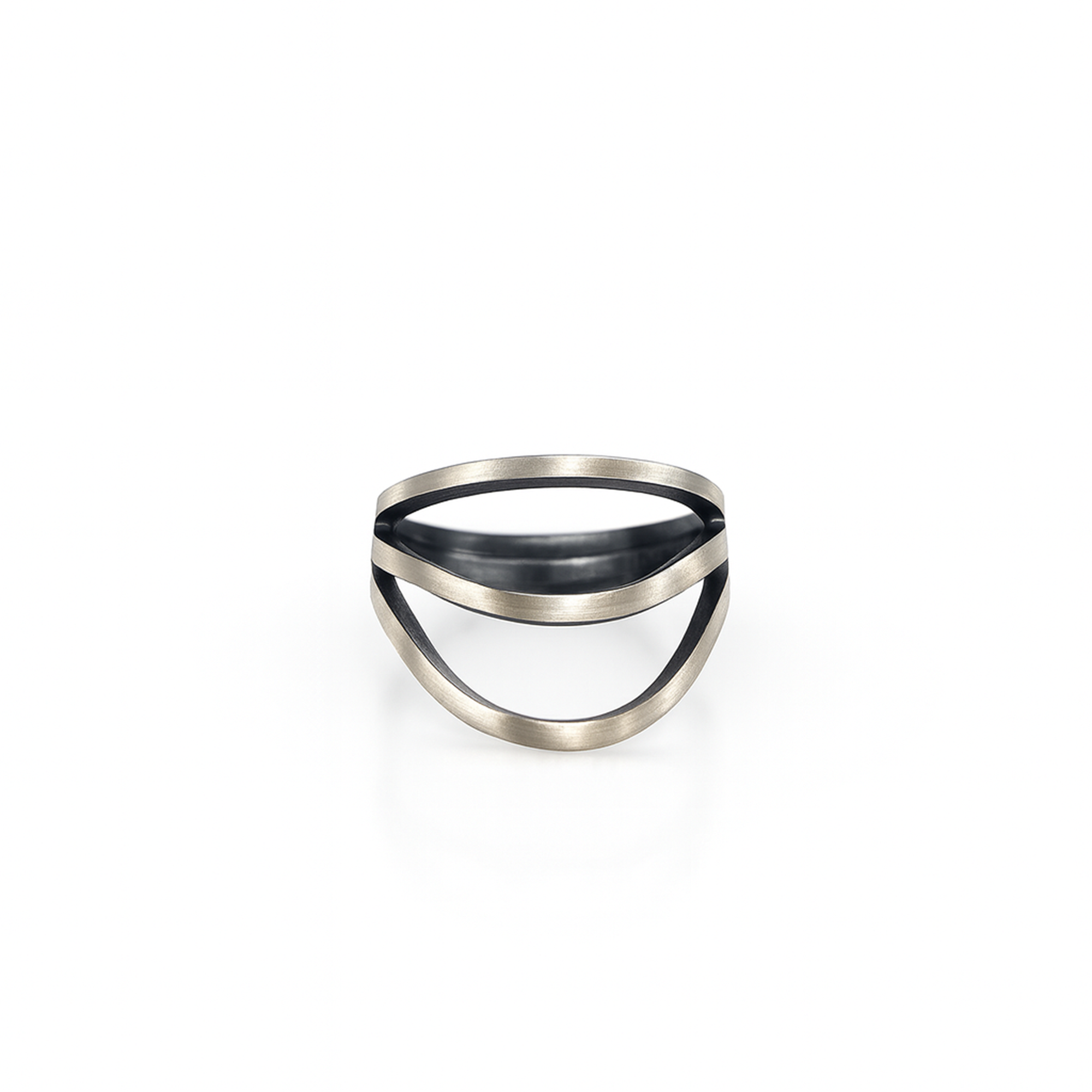 Sterling Silver Curved Line Ring