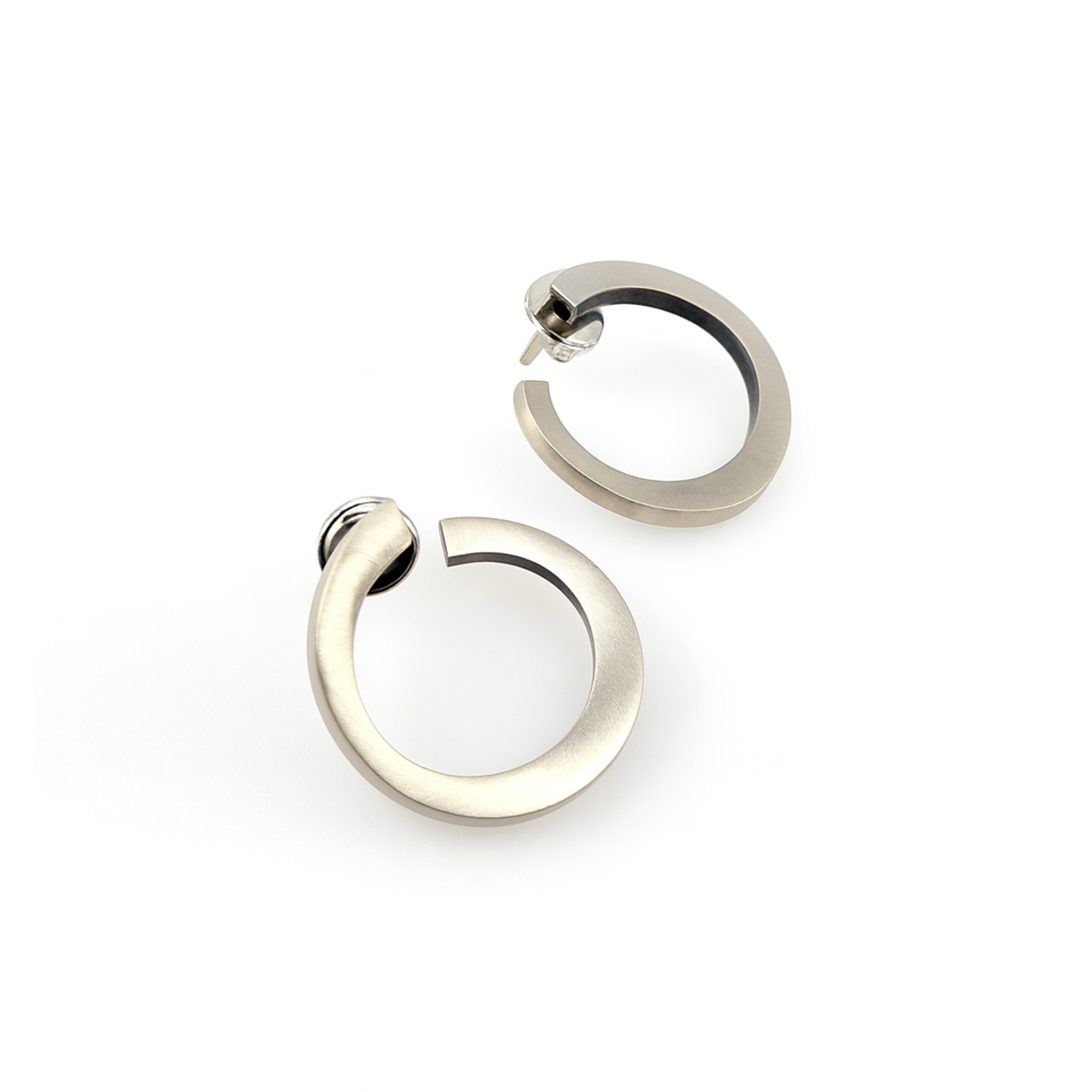 Sterling Silver Large Swirl Stud Earrings