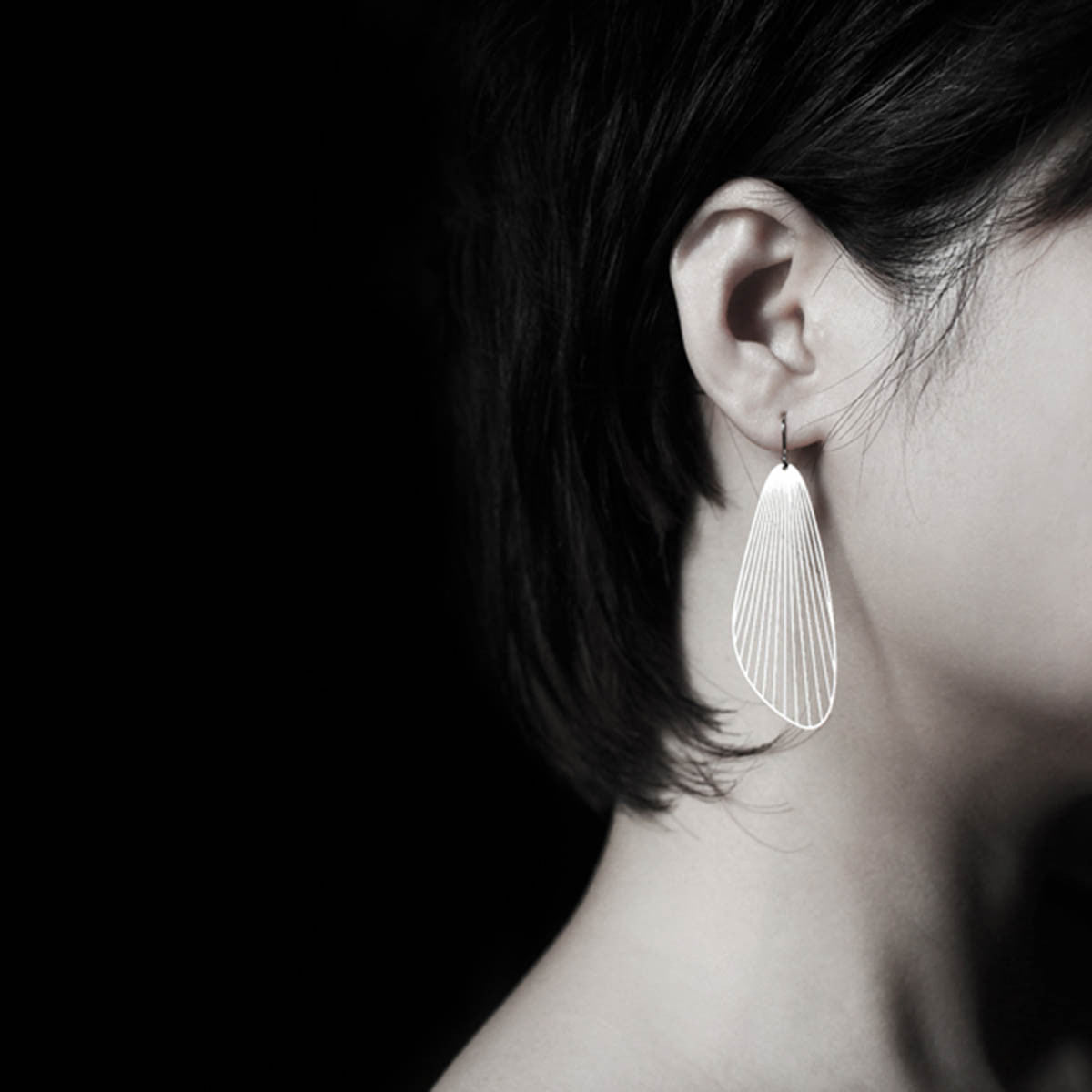 Moorigin Fan Drop Earrings Large Silver