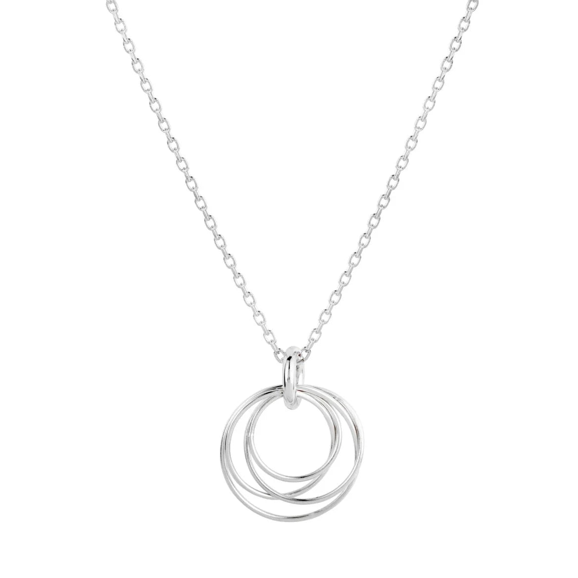Hoop Cluster Silver Necklace