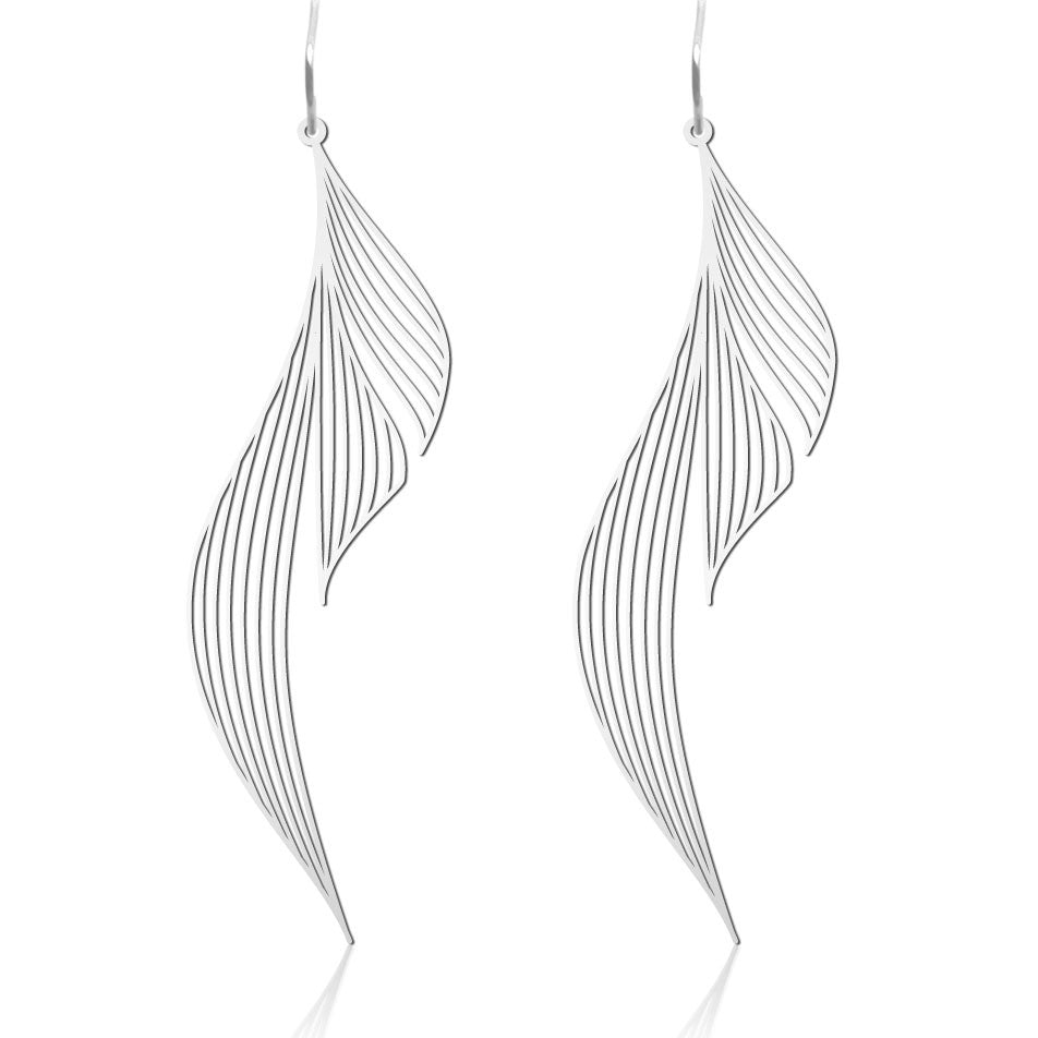 Moorigin Ripple Drop Earrings Silver