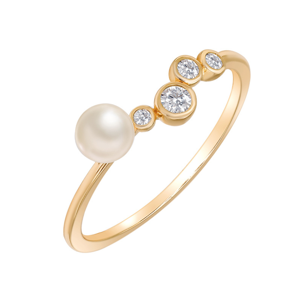 Gold Vermeil Freshwater Pearls Fine Silver Ring