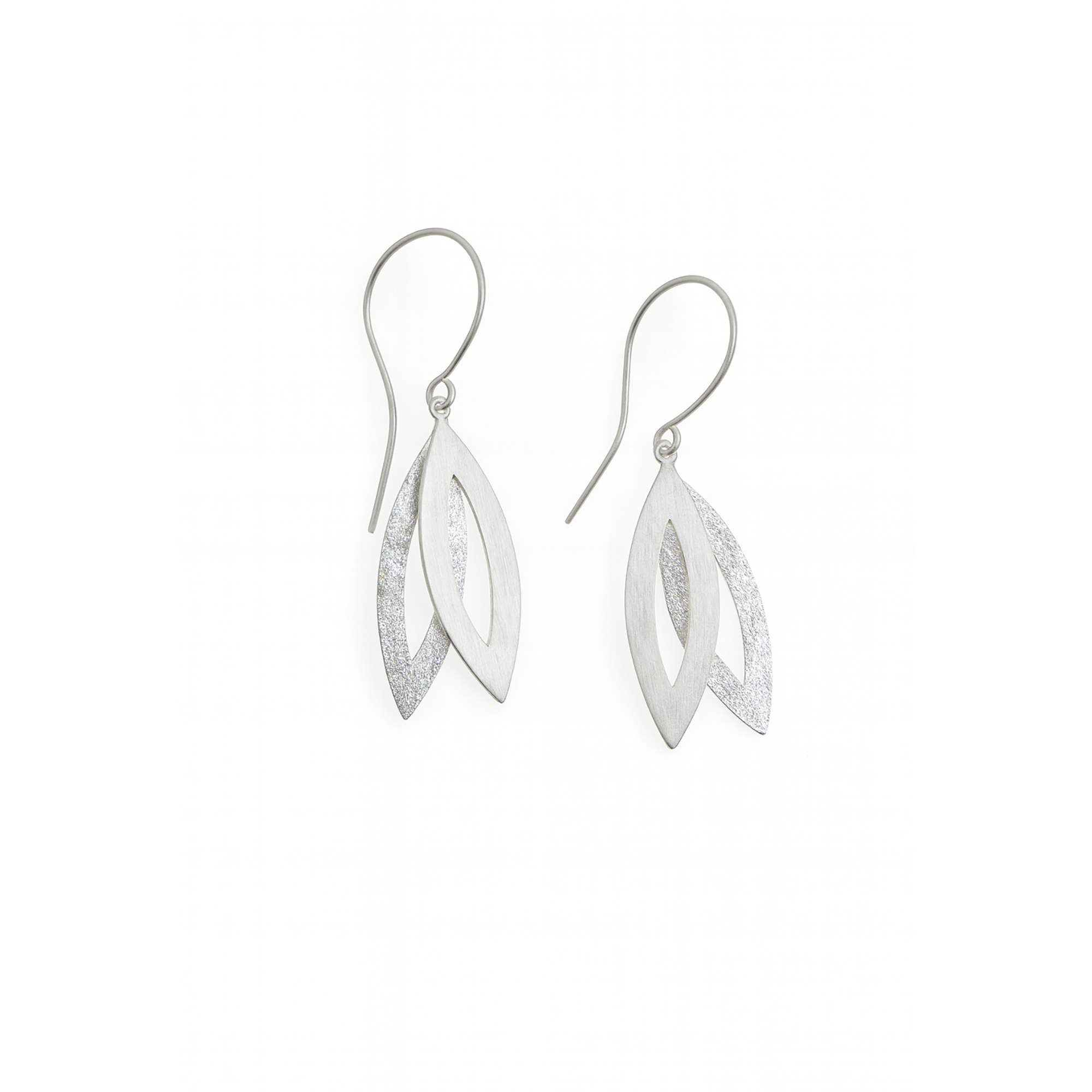 Sterling Silver Overlapping Teardrop Hook Earrings