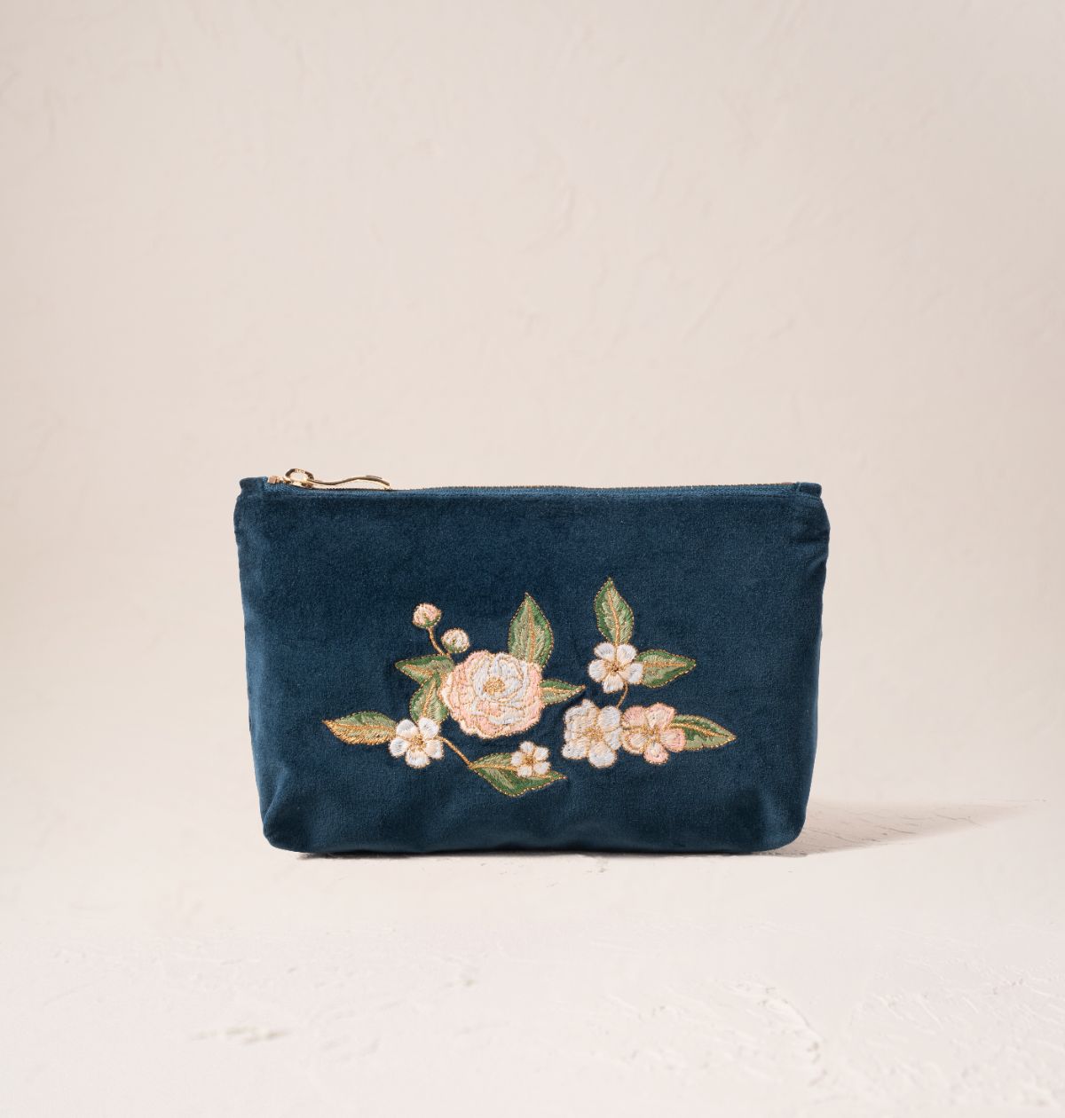 Blue Wild Rose Mini Pouch