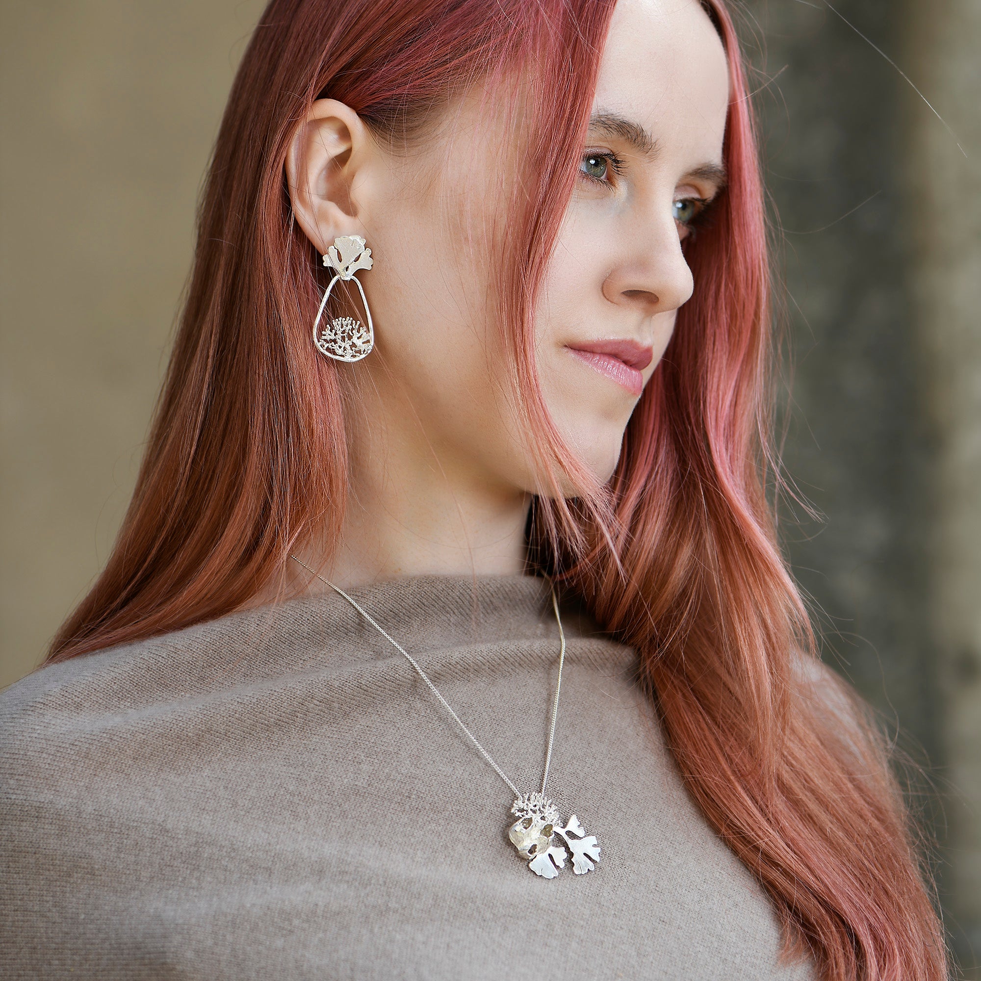 Ana Rubiato - Large Sterling Silver Barnacle and Coral Necklace