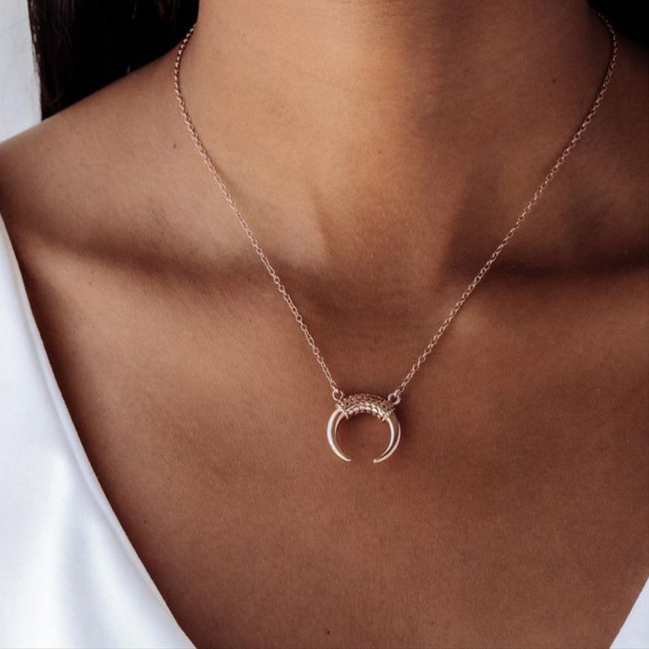 Gold Plated Horn Silver Pendant