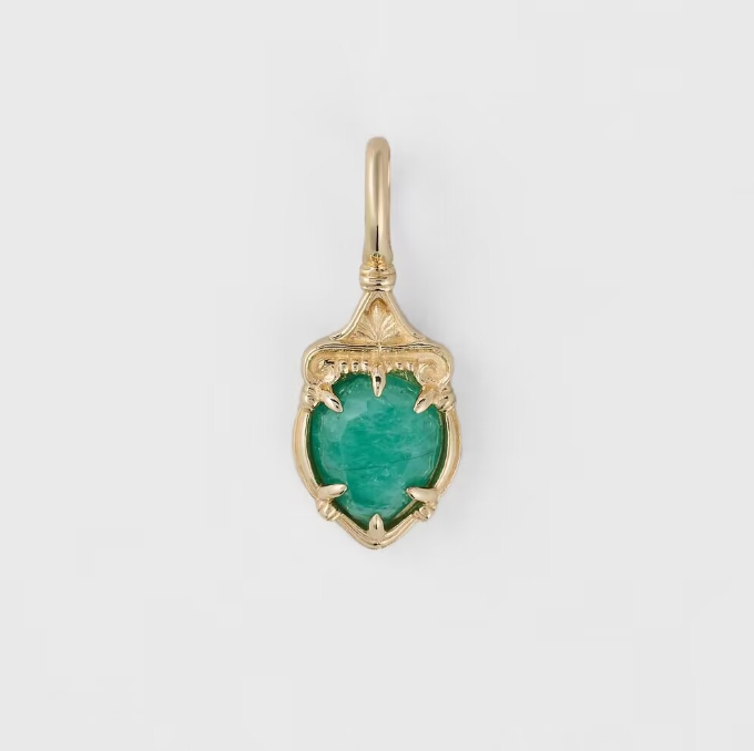Gold Vermeil Aventurine Green Heart Delicate Necklace
