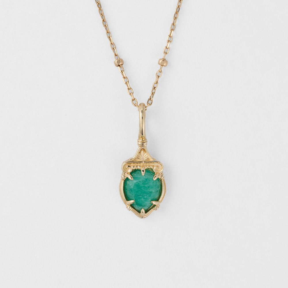 Gold Vermeil Aventurine Green Heart Delicate Necklace