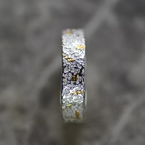 Confetti Keum Boo Silver & Gold Textured Ring
