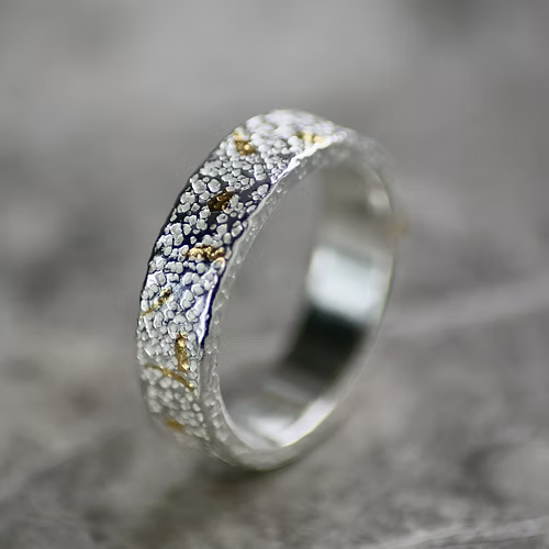 Confetti Keum Boo Silver & Gold Textured Ring