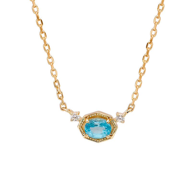 Blue Apatite & Gold Vermeil Necklace