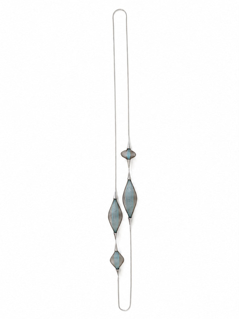 Lagoon Blue & Brown Long Voluble Necklace