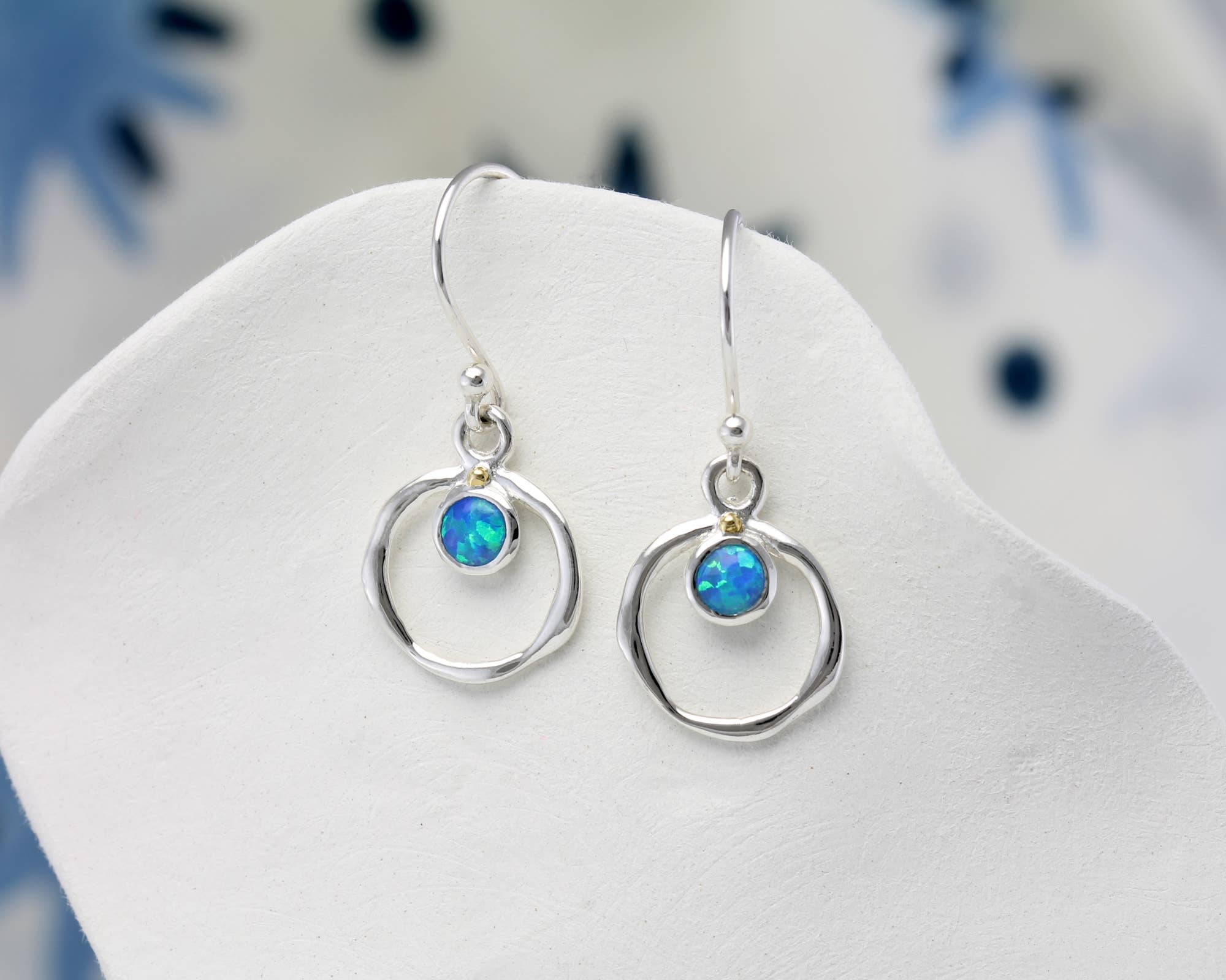 Vibrant Blue Opalite Drop Earrings