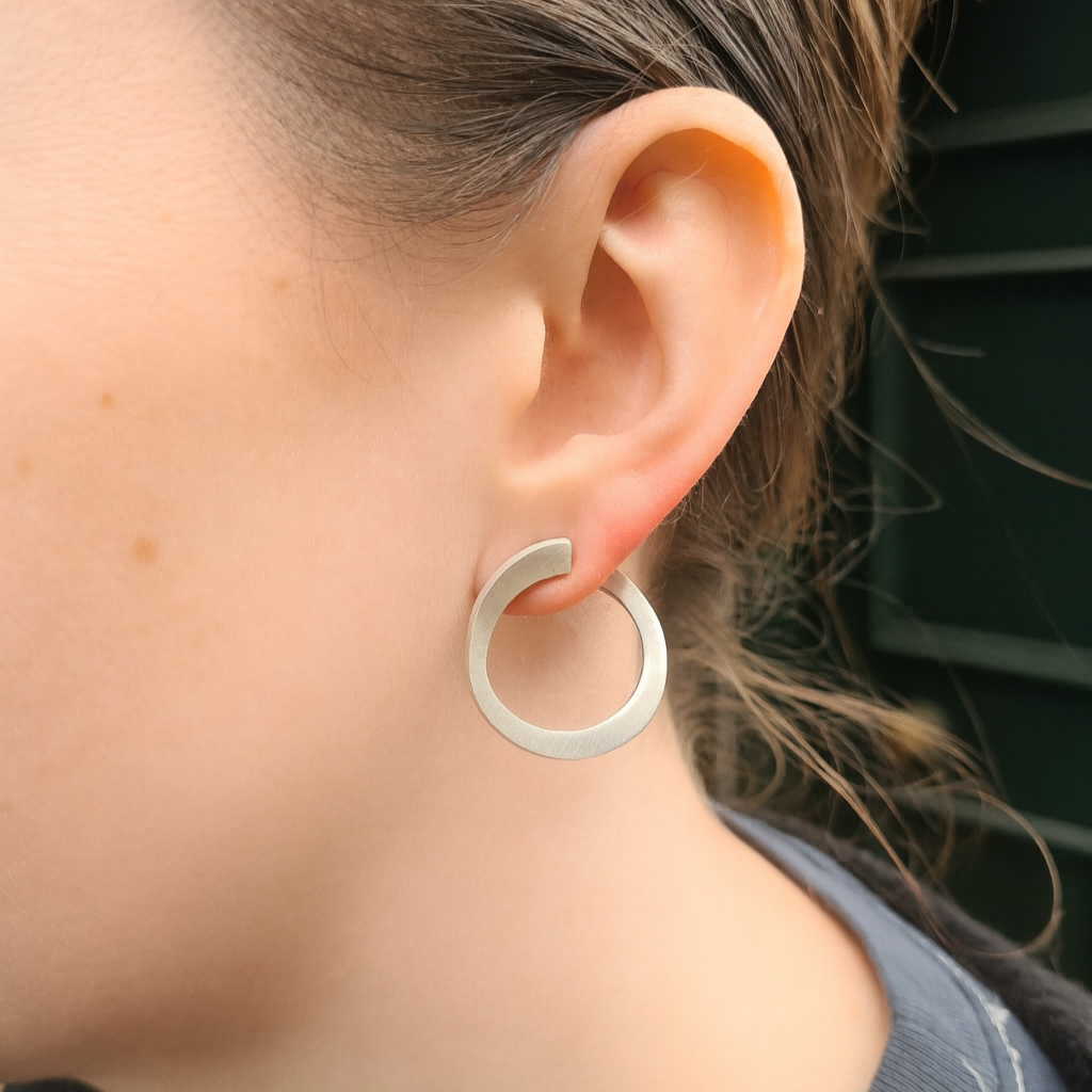 Sterling Silver Large Swirl Di Earrings